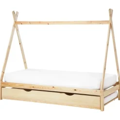 Beliani TALMONTIERS - Onderschuifbed - Lichtbruin - 90 x 200 cm - Grenenhout