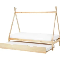 Beliani TALMONTIERS - Onderschuifbed - Lichtbruin - 90 x 200 cm - Grenenhout