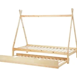 Beliani TALMONTIERS - Onderschuifbed - Lichtbruin - 90 x 200 cm - Grenenhout