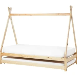 Beliani TALMONTIERS - Onderschuifbed - Lichtbruin - 90 x 200 cm - Grenenhout