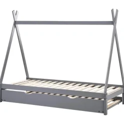 Beliani TALMONTIERS - Onderschuifbed - Grijs - 90 x 200 cm - Grenenhout Sale