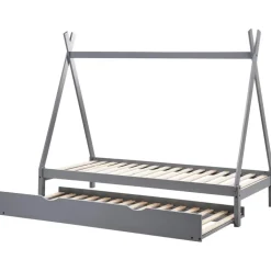 Beliani TALMONTIERS - Onderschuifbed - Grijs - 90 x 200 cm - Grenenhout Sale