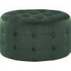 Beliani TAMPA - Poef - Groen - 55 cm - Fluweel Online