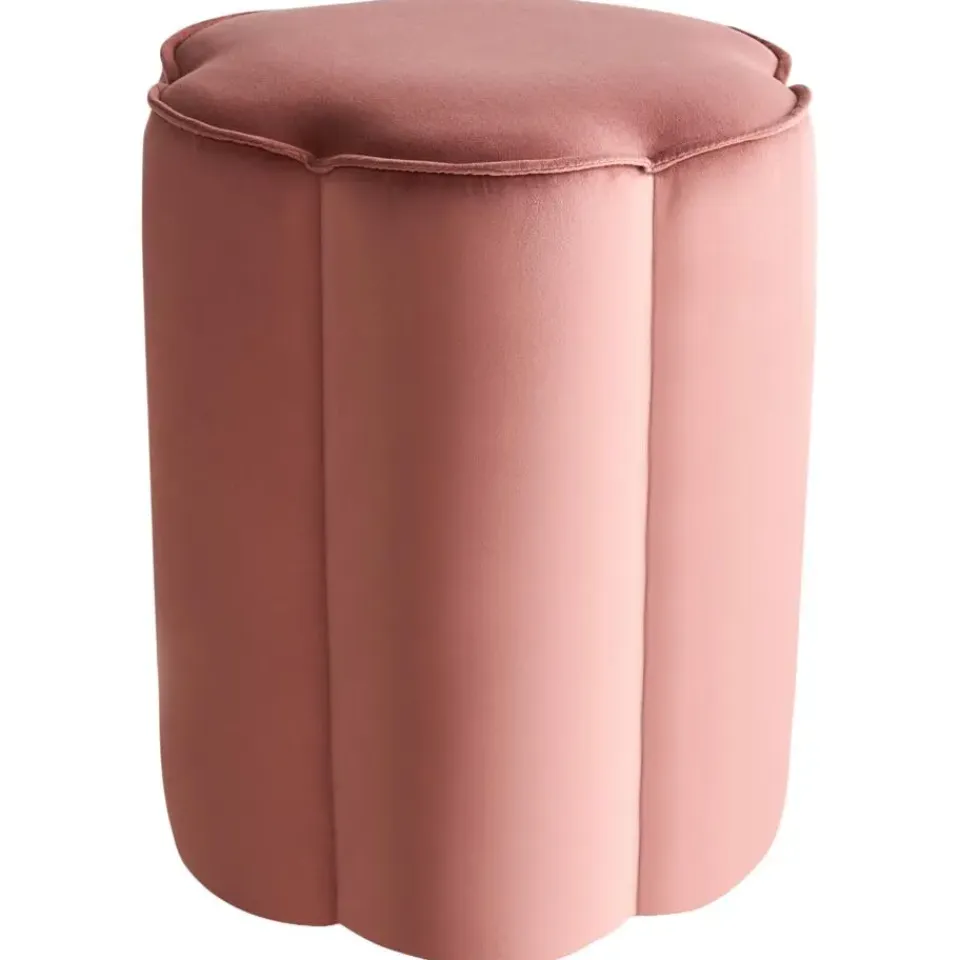 Leen Bakker TAPPEN - Poef - Roze - Fluweel Online