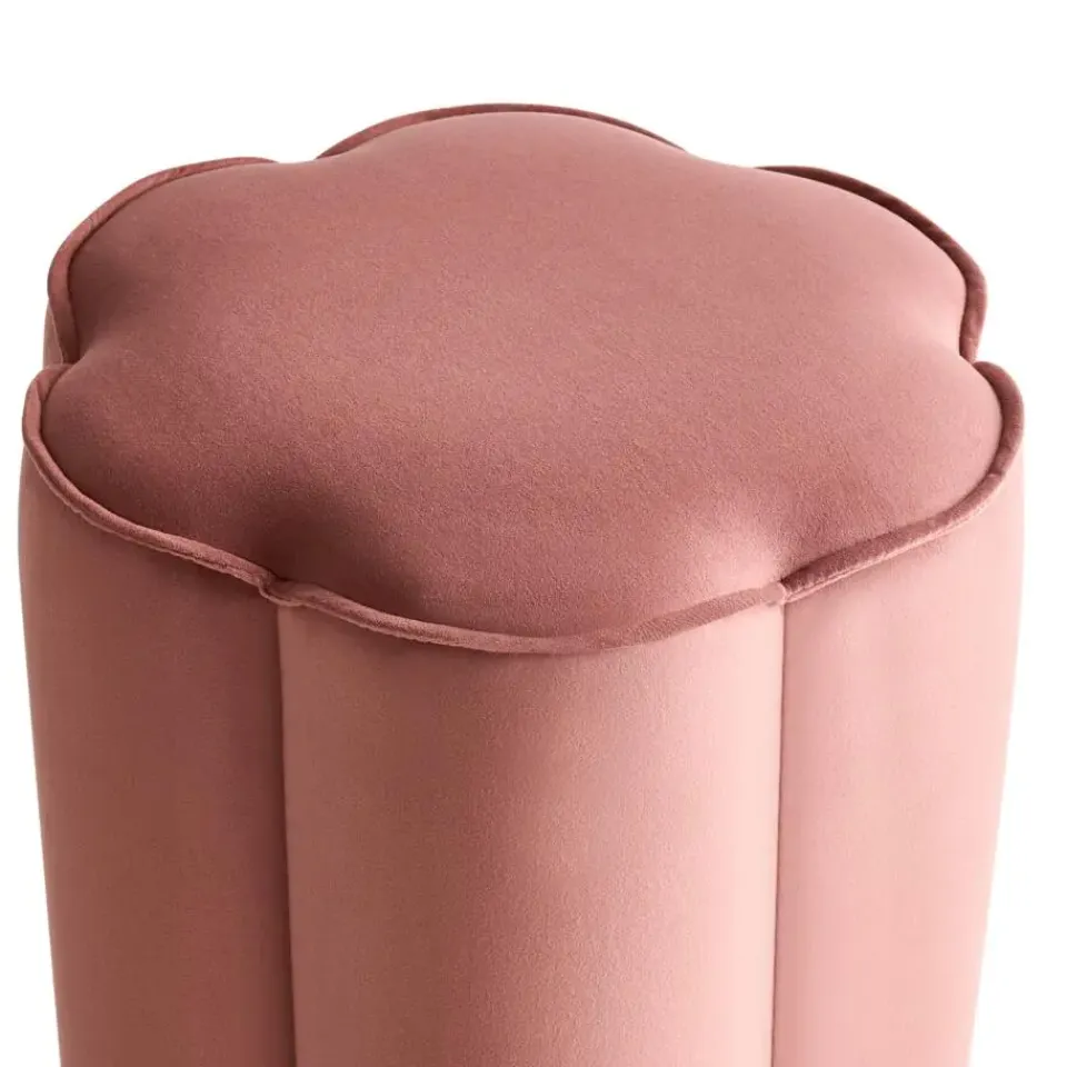 Leen Bakker TAPPEN - Poef - Roze - Fluweel Online