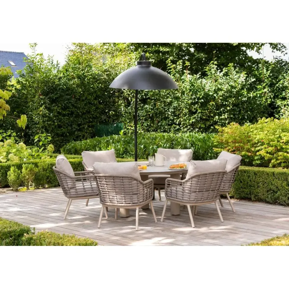 4-Seasons Outdoor Taste Donato low dining tuintafel Ø160 cm. - Latte Hot