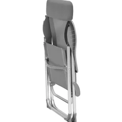 tectake 4 aluminium tuinstoel inklapbaar met hoofdsteun, Grijs Discount