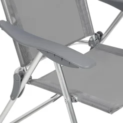 tectake 4 aluminium tuinstoel inklapbaar met hoofdsteun, Grijs Discount