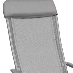tectake 4 aluminium tuinstoel inklapbaar met hoofdsteun, Grijs Discount
