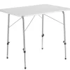 tectake - Campingtafel inklapbaar en in hoogte verstelbaar 80x60x68cm, Grijs Clearance