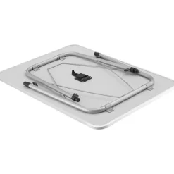 tectake - Campingtafel inklapbaar en in hoogte verstelbaar 80x60x68cm, Grijs Clearance
