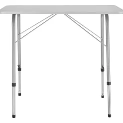 tectake - Campingtafel inklapbaar en in hoogte verstelbaar 80x60x68cm, Grijs Clearance