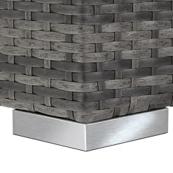 tectake 2 wicker ligbedden met aluminium frame en tafel, inclusief beschermhoes Clearance