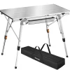 tectake Aluminium campingtafel Tina opvrouwbaar in hoogte verstelbaar , Zilver Hot