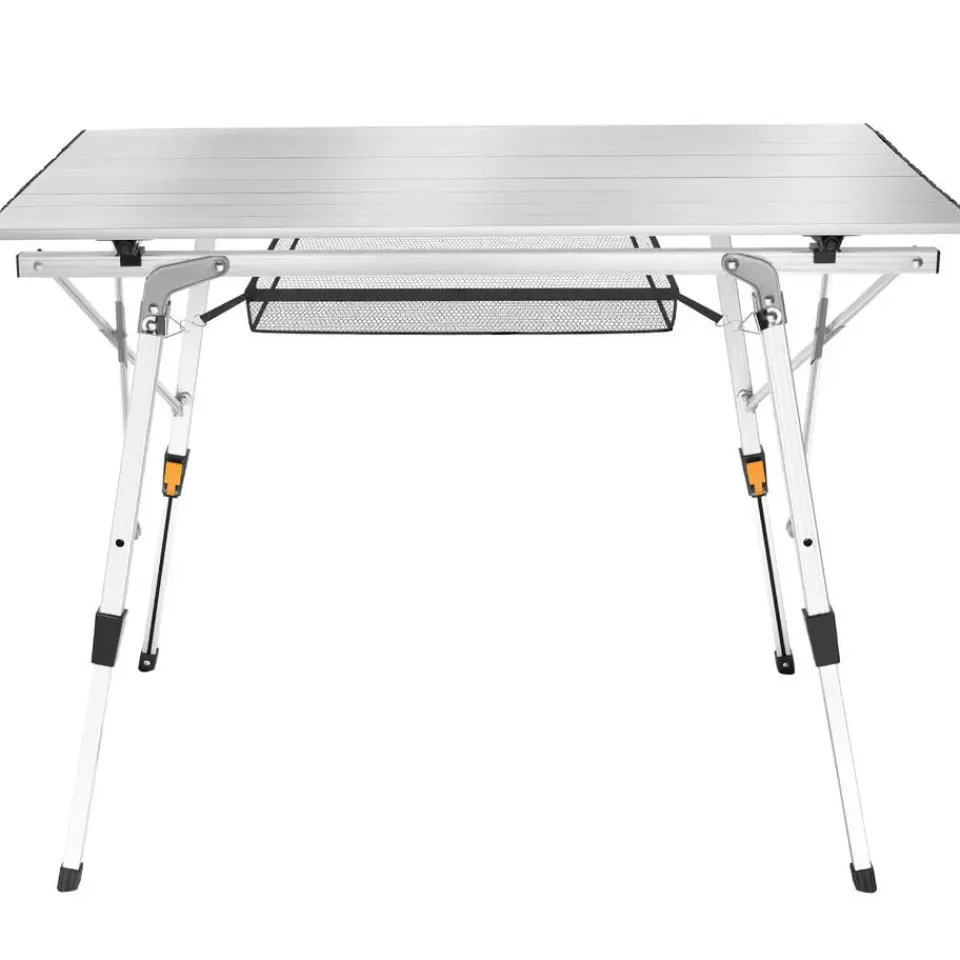 tectake Aluminium campingtafel Tina opvrouwbaar in hoogte verstelbaar , Zilver Hot