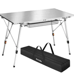 tectake Aluminium klaptafel Bastiaan in hoogte verstelbaar , Zilver New