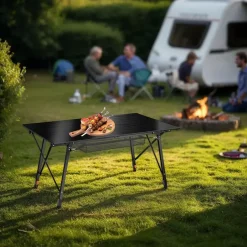 tectake Aluminium klaptafel Bastiaan in hoogte verstelbaar , Zwart Clearance