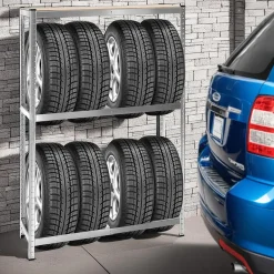 tectake Bandenstelling voor max. 8 banden, Grijs New