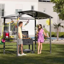 tectake Barbecue-overkapping Asado 2,4x1,5x2,34m, Grijs Best