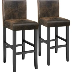 tectake Barkruk van kunstleer, Oud Bruin Clearance