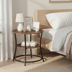 tectake Bijzettafel Saint Louis, Industrieel Hout Donker, Rustiek Online