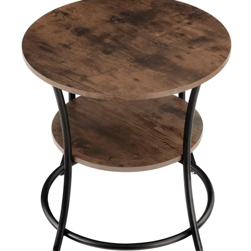 tectake Bijzettafel Saint Louis, Industrieel Hout Donker, Rustiek Online