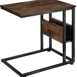 tectake Bijzettafel Wigan 55x36,5x60cm, Industrieel Hout Donker, Rustiek Clearance