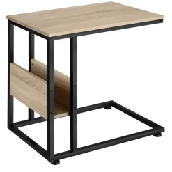 tectake Bijzettafel Wigan 55x36,5x60cm, Industrieel Licht Hout, Eiken Sonoma Clearance