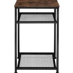 tectake Bijzettafel York 45,5x36x75,5cm, Industrieel Hout Donker, Rustiek Discount