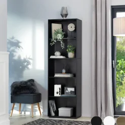 tectake Boekenrek Lexi 5 vakken 60x30x190cm, Wit Discount