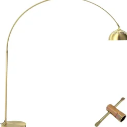 tectake Booglamp Arcus, staal, retro-stijl, 60W, Goud Online
