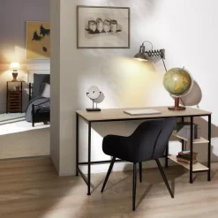 tectake Bureau Donegal 140x60x76,5cm, Industrieel Licht Hout, Eiken Sonoma