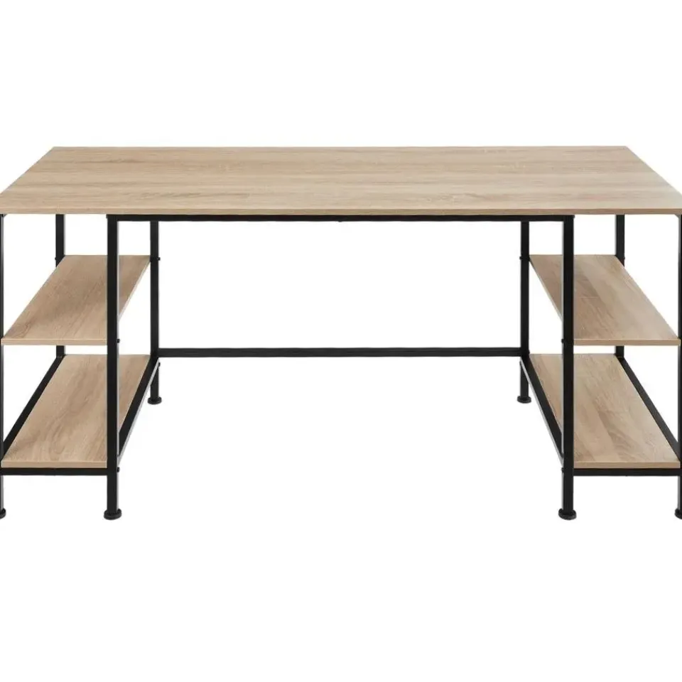 tectake Bureau Stoke 137x55x75cm, Industrieel Licht Hout, Eiken Sonoma Outlet