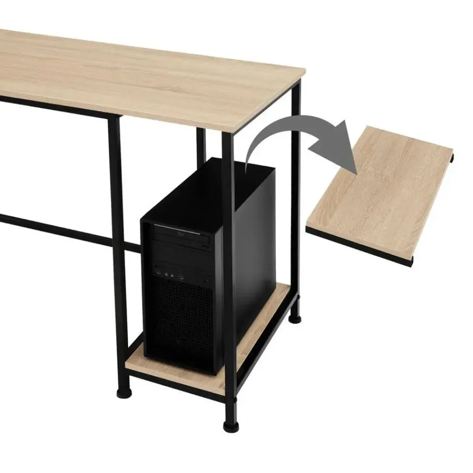 tectake Bureau Stoke 137x55x75cm, Industrieel Licht Hout, Eiken Sonoma Outlet