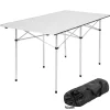 tectake Campingtafel van aluminium met tas 140x70x70cm , Grijs New