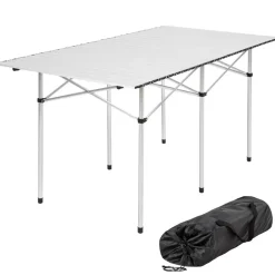 tectake Campingtafel van aluminium met tas 140x70x70cm , Grijs New