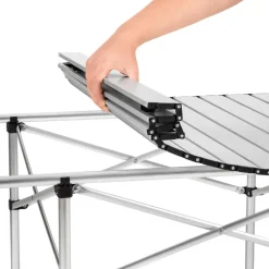 tectake Campingtafel van aluminium met tas 140x70x70cm , Grijs New