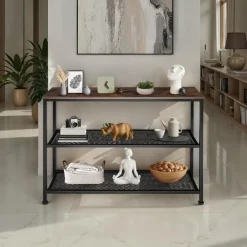 tectake Consoletafel Bristol 100x30x81cm, Industrieel Licht Hout, Eiken Sonoma Online