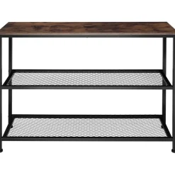 tectake Consoletafel Bristol 100x30x81cm, Industrieel Hout Donker, Rustiek New