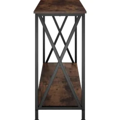 tectake Consoletafel Tacoma 100x35x80,5cm, Industrieel Hout Donker, Rustiek New