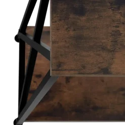 tectake Consoletafel Tacoma 100x35x80,5cm, Industrieel Hout Donker, Rustiek New