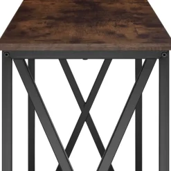 tectake Consoletafel Tacoma 100x35x80,5cm, Industrieel Hout Donker, Rustiek New