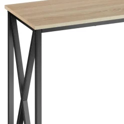 tectake Consoletafel Tacoma 100x35x80,5cm, Industrieel Licht Hout, Eiken Sonoma Clearance