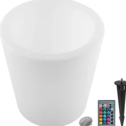 tectake Flessenkoeler Luminous Curve Cooler, LED, met afstandsbediening, Wit Hot