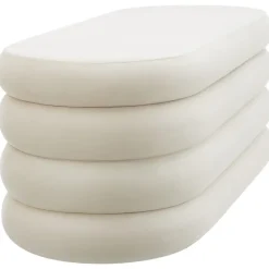 tectake Gestoffeerde zitbank Altu met veel opbergruimte, Fluweellook Crèmewit Sale