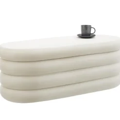 tectake Gestoffeerde zitbank Altu met veel opbergruimte, Fluweellook Crèmewit Sale