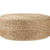 tectake Handgemaakte poef Banno Elipse van jute, rond, boho-stijl, Beige Clearance