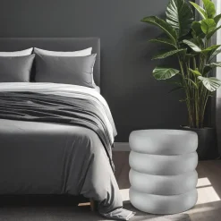 tectake Hocker Altu, gestoffeerd, opbergruimte, Fluweellook Grijs Sale