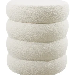 tectake Hocker Altu, gestoffeerd, opbergruimte, Bouclé Crèmewit New