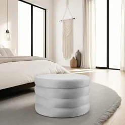 tectake Hocker Altu XL, gestoffeerd, opbergruimte, Fluweellook Grijs Discount